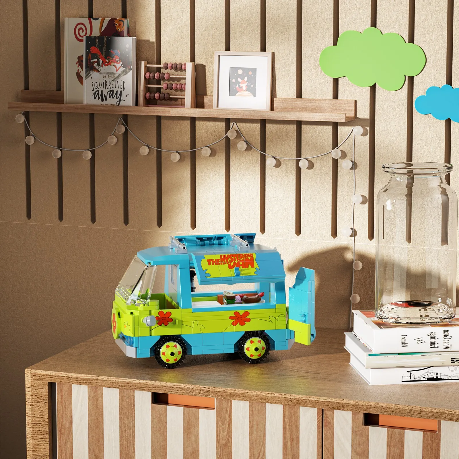 348 PCS Mystery Machine Building Blocks Set Panel Van Cartoon Vehicle — 6