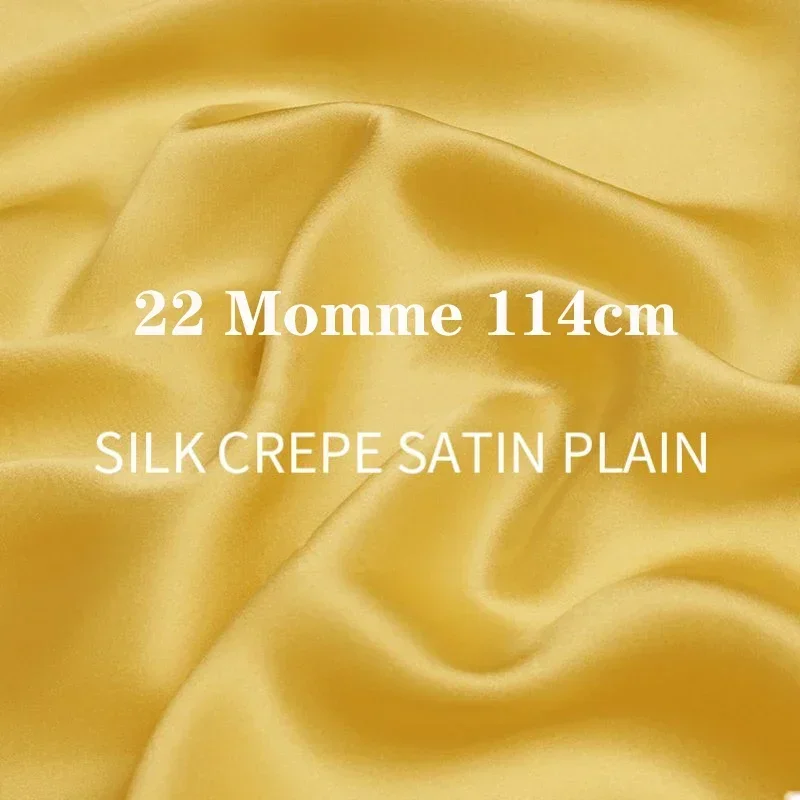 100% Mulberry Pure Silk Crepe Satin Plain Fabric Dress Cheongsam Cloth Design DIY Sewing 22Momme Sale sewing fabric