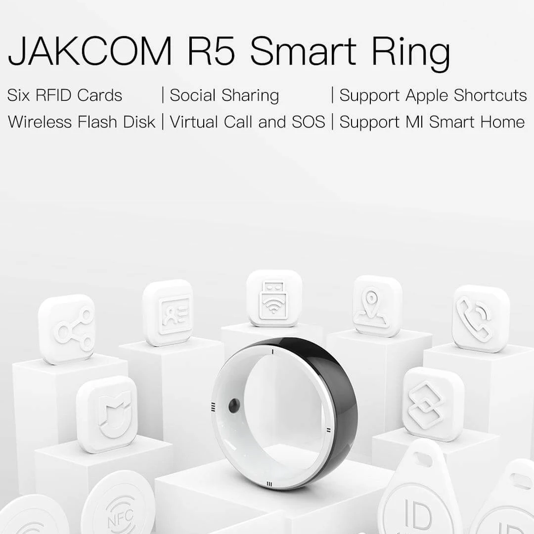 JAKCOM-anillo inteligente R5, 6 tarjetas RFID, dispositivo usable, NFC, para IOS y Android