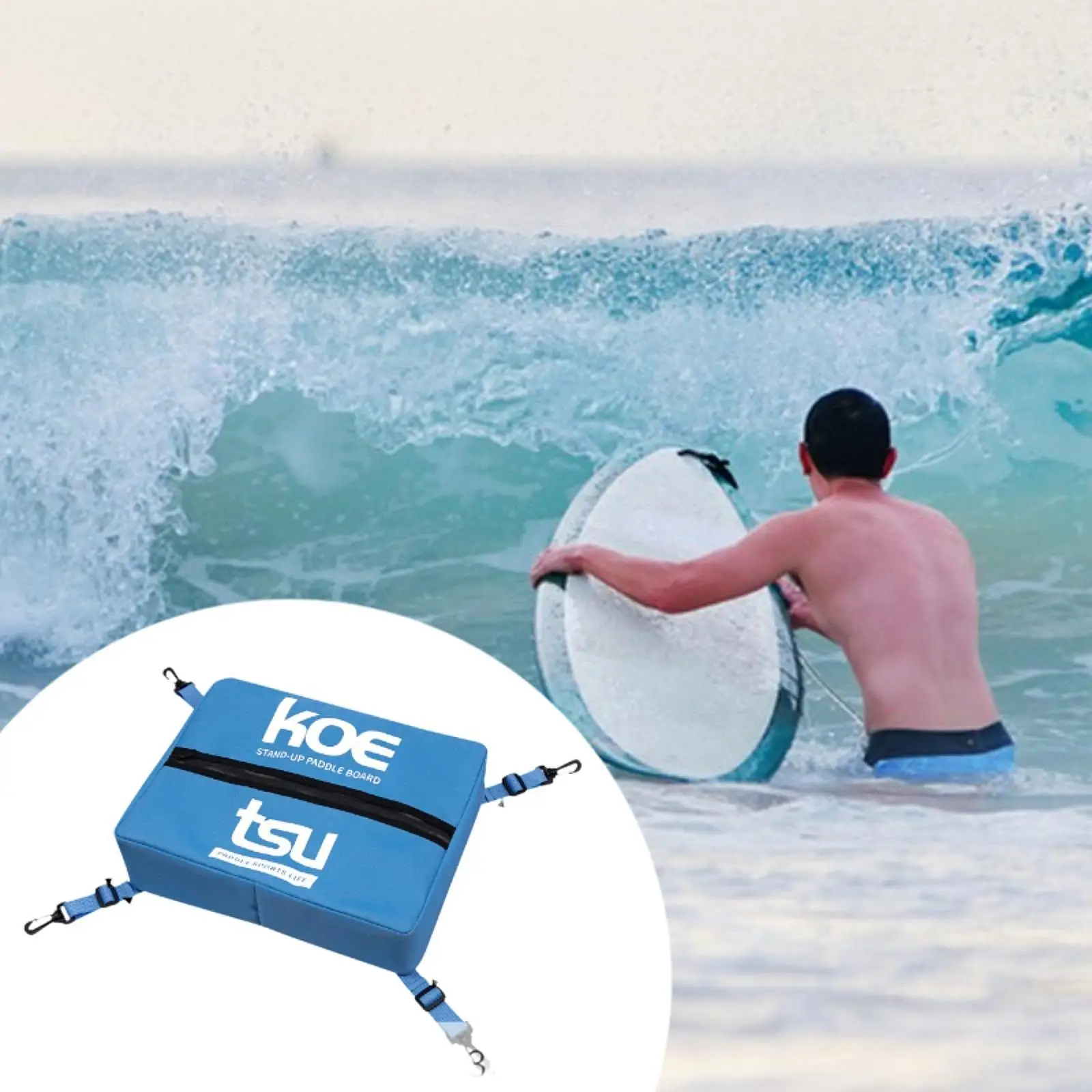 Portable Stand Up Paddleboard Cooler Bag Deck Pouch Zipper with Fixed Buckle for Kayaking Fishing Camping Surfboarding Outdoor