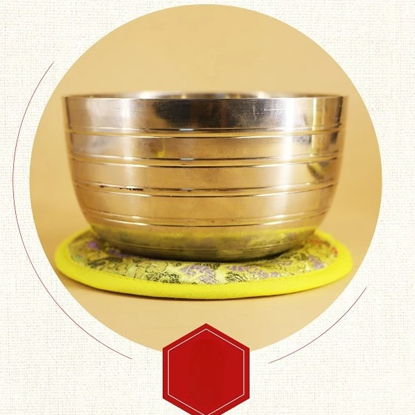 Wholesale 7pcs 7-13CM Tibetan Singing Bowls Meditation Yoga Handmade Copper Chimes Nepal Bowl Set with Sound Cushions Strikers 5