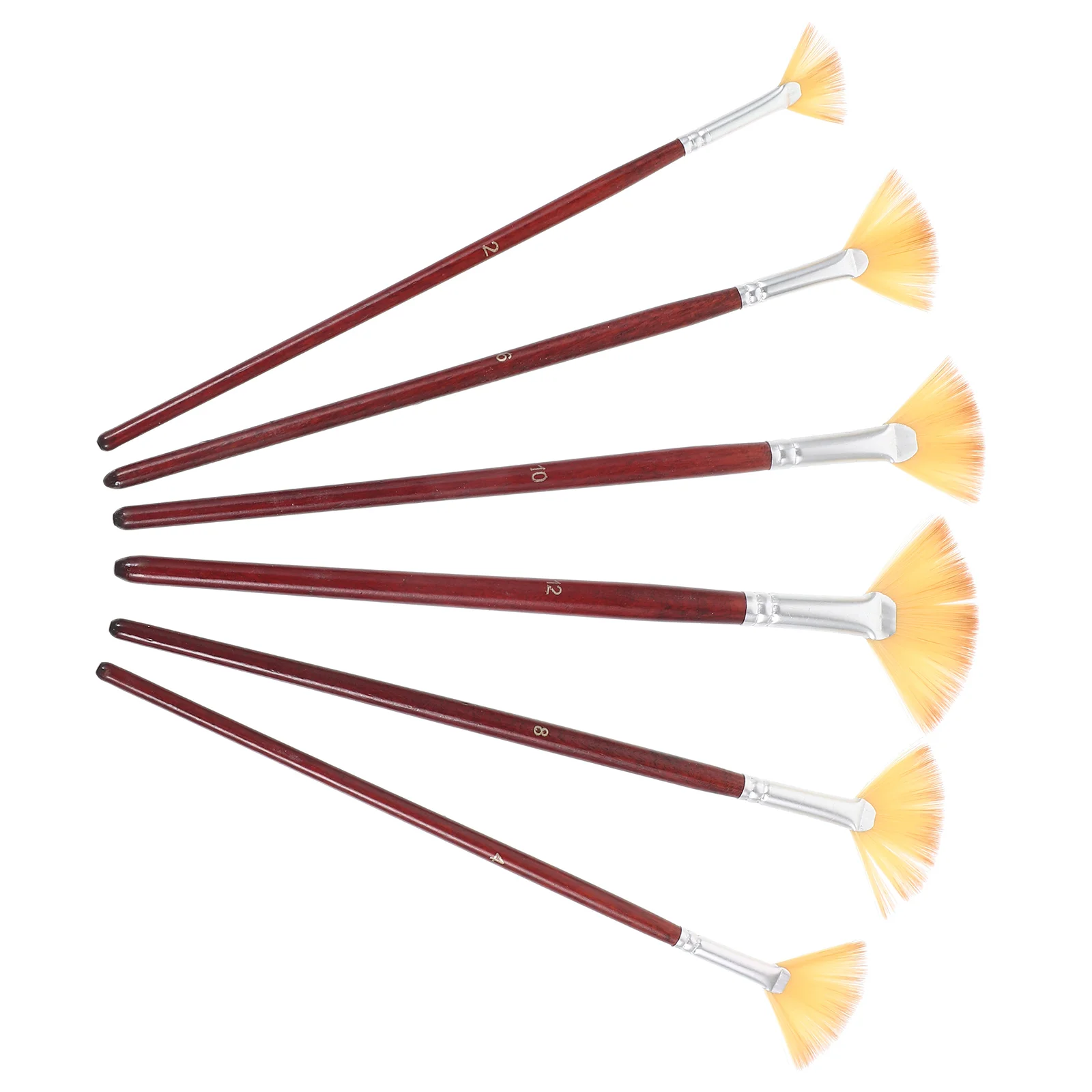 6 Pcs Paint Brushes Fan Set Convenient Painting Two-color Portable Daily Ergonomic Draw Supplies for Home
