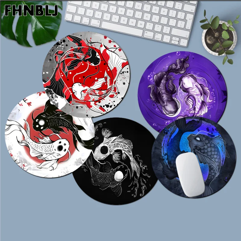 

Yinyang Fish Mousepad Small Round Office Student Gaming Thickened Writing Pad Non-slip Cushion Mouse Pad For PC Computer Table