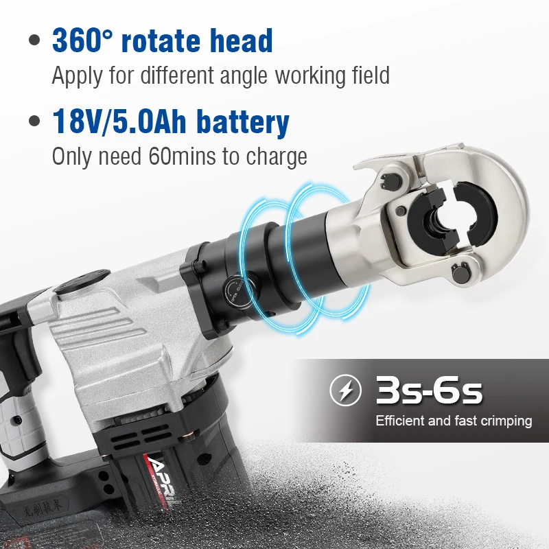 BKM-1632 배터리 전력 파이프 압착 도구 배관 파이프 알루미늄 플라스틱 파이프 및 스테인레스 스틸 파이프 크림 퍼