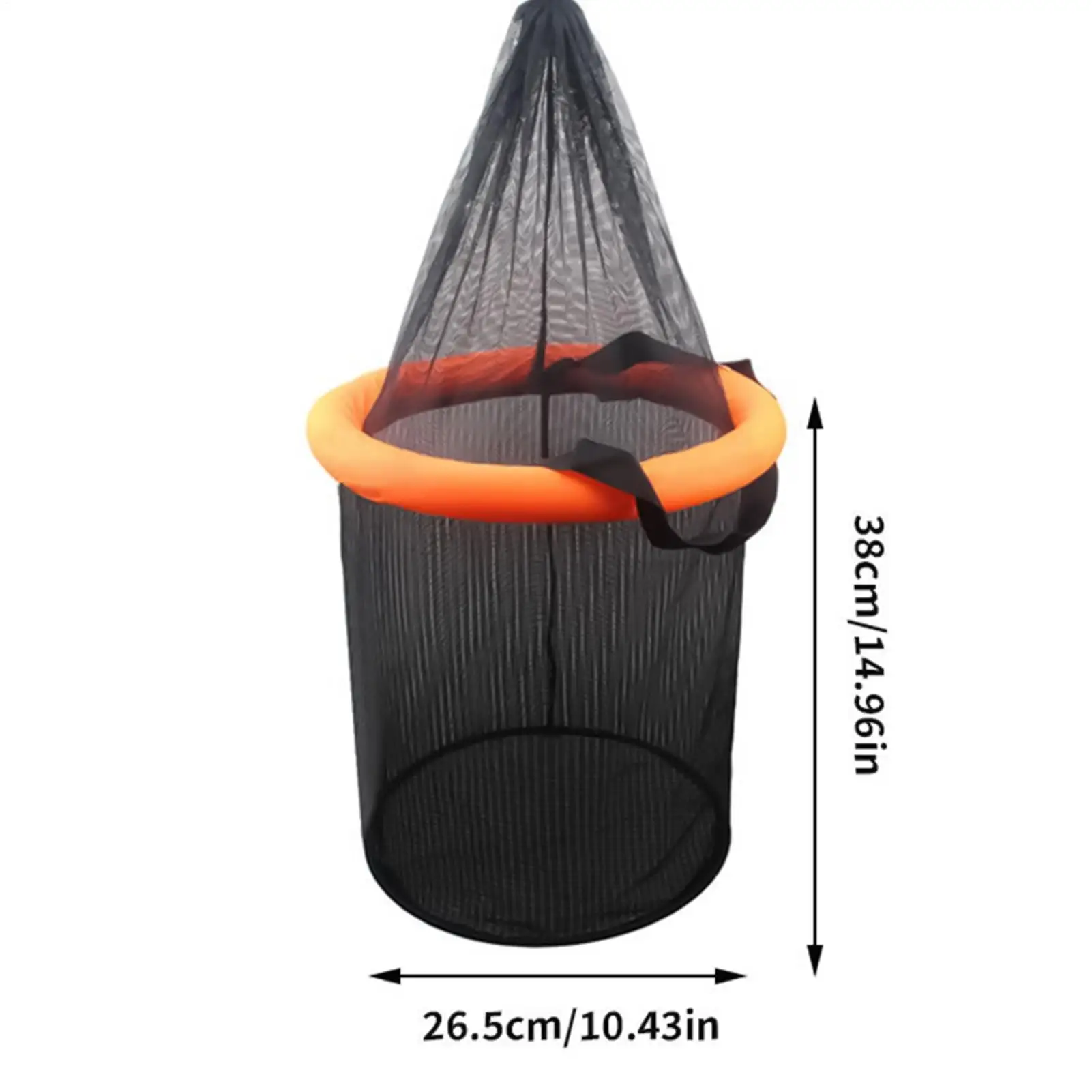 Floating Fish Basket Foldable Live Caught Net Portable Floating Mesh Basket With Drawstring For Crayfish Catfish Lures Storage