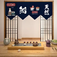 Japanese Noren Hanging Short Curtain Sushi Shop Kitchen Partition Half-curtain Triangle Flag Curtains Restaurant Decoration 1