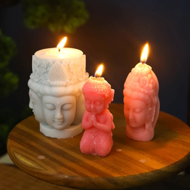 Molde De Silicona Para Velas De Diseño De Buda DIY Aromaterapia Cera  Artesanal Jabón Moldes De Resina