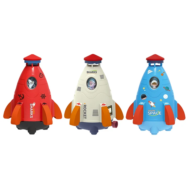 Víz Sugárhajtású Rakéta Hajtóerő Kültéri Víznyomás -Szabályozó Kócos Sprinkler Forgó Repülõ Splash Játék Nyári Gyerekeknek - Image 5