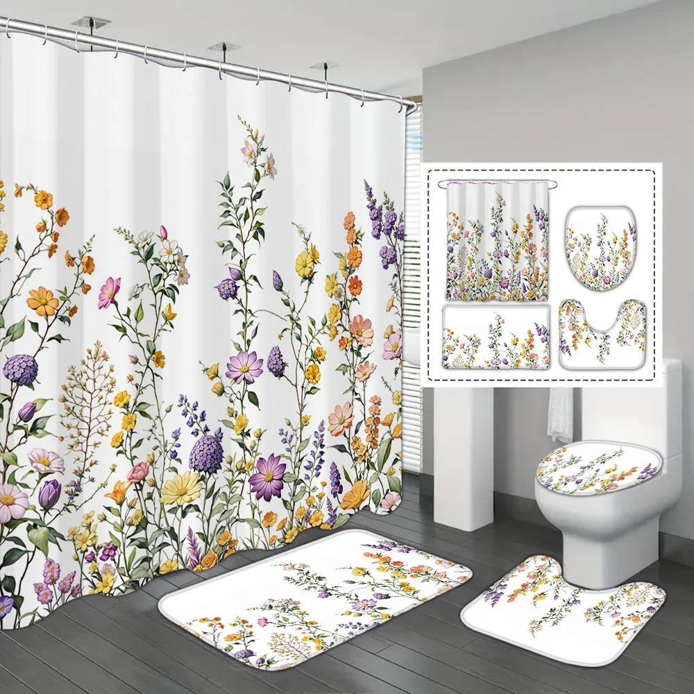 Cortinas Baño AIBIIN Cortina De Ducha De Lavanda De 180x180 Cm, Cortina De  Baño Con Mariposa Floral Morada Para Baño, Material De Poliéster  Impermeable Y Duradero Con 12 Ganchos, Jm291 Cortina Ducha, image size:1000x1000
