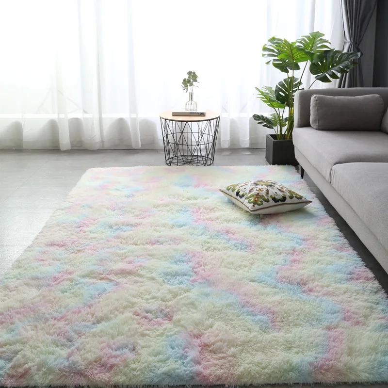 

12600 New Nordic Tie-Dye Carpet Wholesale Plush Mat Living Room Bedroom Bed Blanket Floor Cushion for Home Decoration