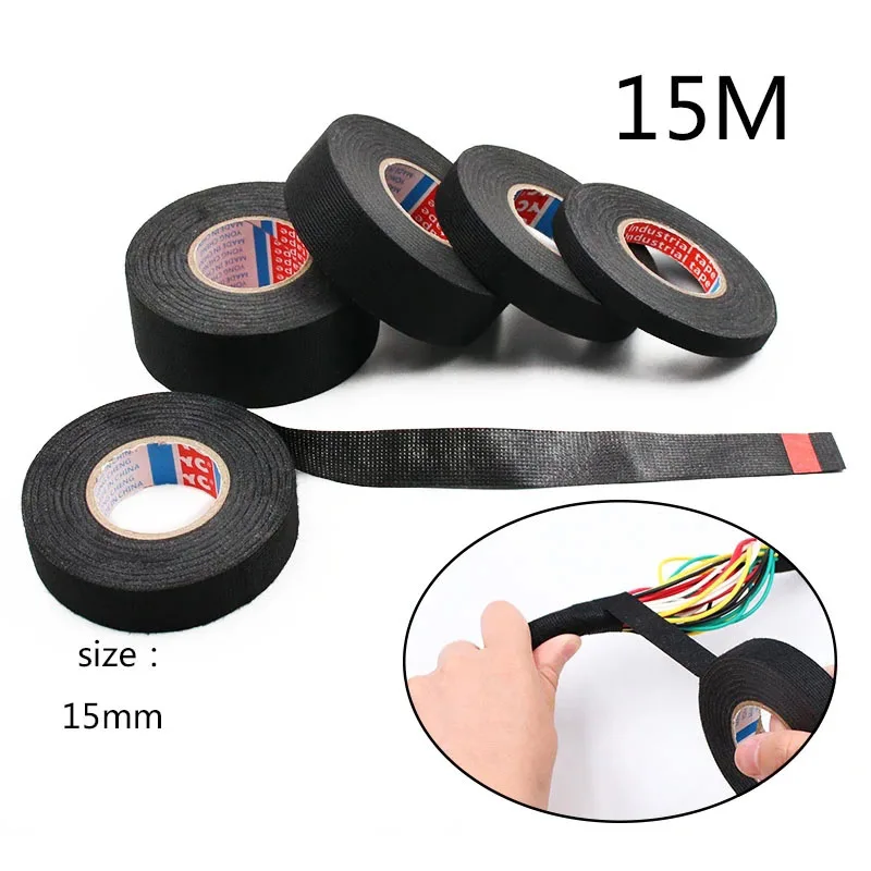 

19mm Black Velvet Wiring Bundle Flame Retardant Electrical Tape Adhesive Cloth Fabric Wiring Loom Harness