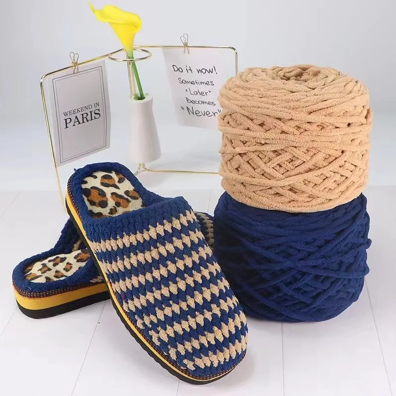 3 Pezzi 165G Di Spessore Strisce Di Ghiaccio Lana Grande Palla Filo Gancio Palla Di Filato Di Lana Tessuta A Mano