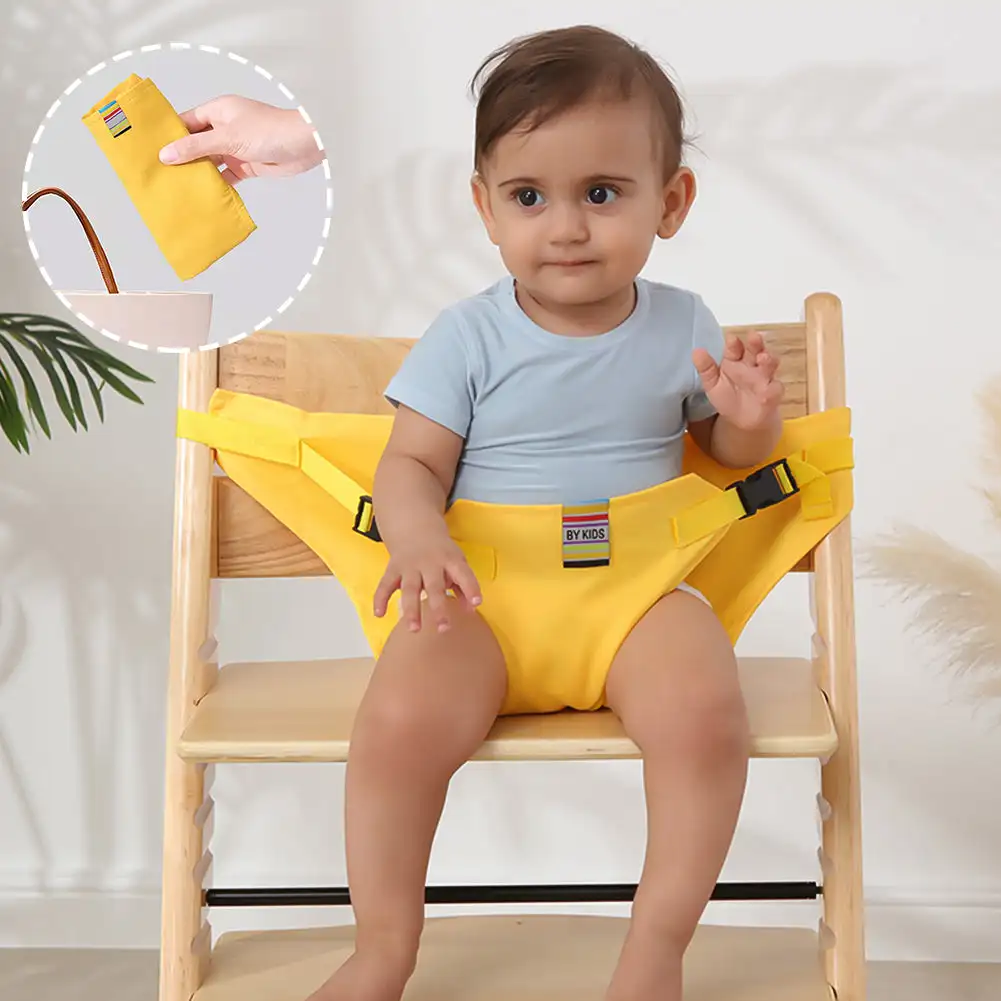 Portable Baby Dining Chair Fixed Belt Washable Baby High Seat Strap Outsidoor Infant Feeding Dinning Cover Seat with Safety Belt