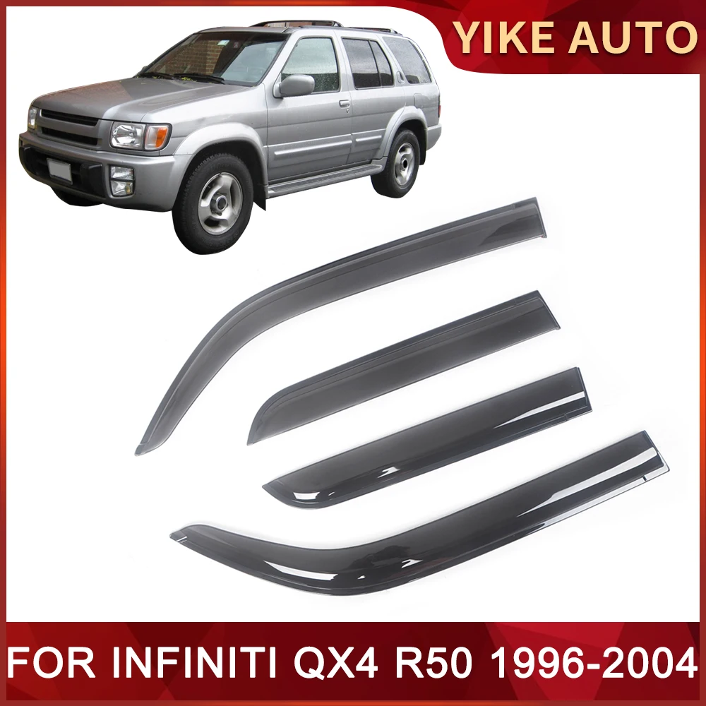 

Оконный козырек для INFINITI QX4 R50 1996-2004, дверной козырек с защитой от ветра, солнца, дождя, боковые окна, ветровые дефлекторы, автозапчасти