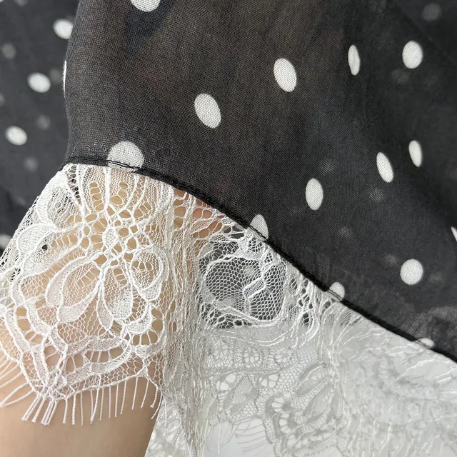 Nouveau hijab en dentelle modal double face à pois pour femmes, turban de mode musulmane, foulard pour femmes, Ramadan
