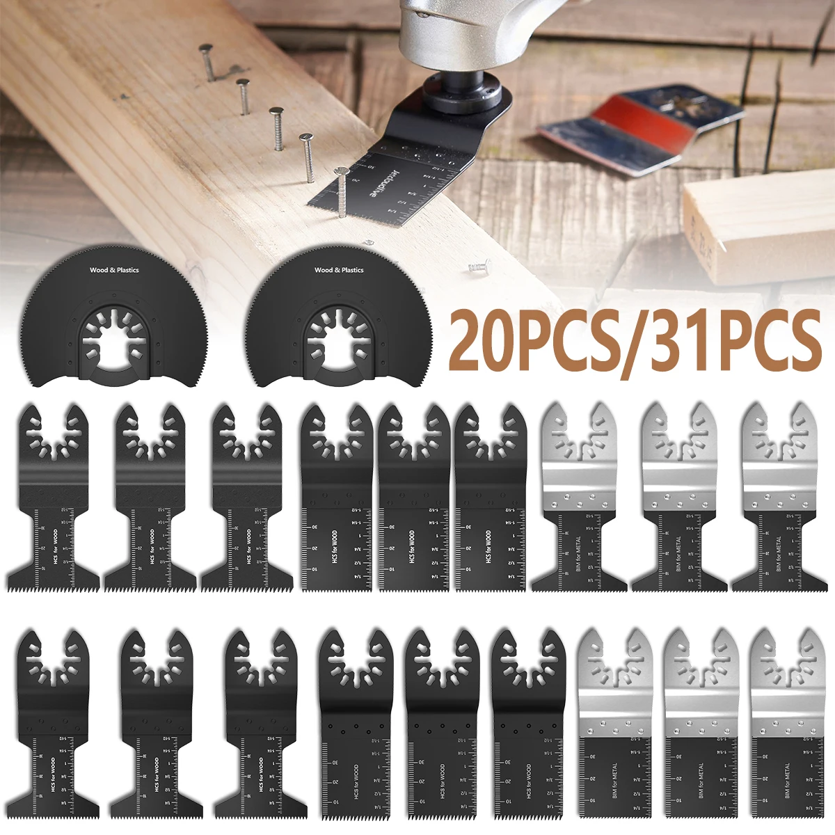 

Multitool Blades Oscillating Saw Blades Quick Release Oscillating Blades High Precision Fast Cutting for Wood Metal Cutting