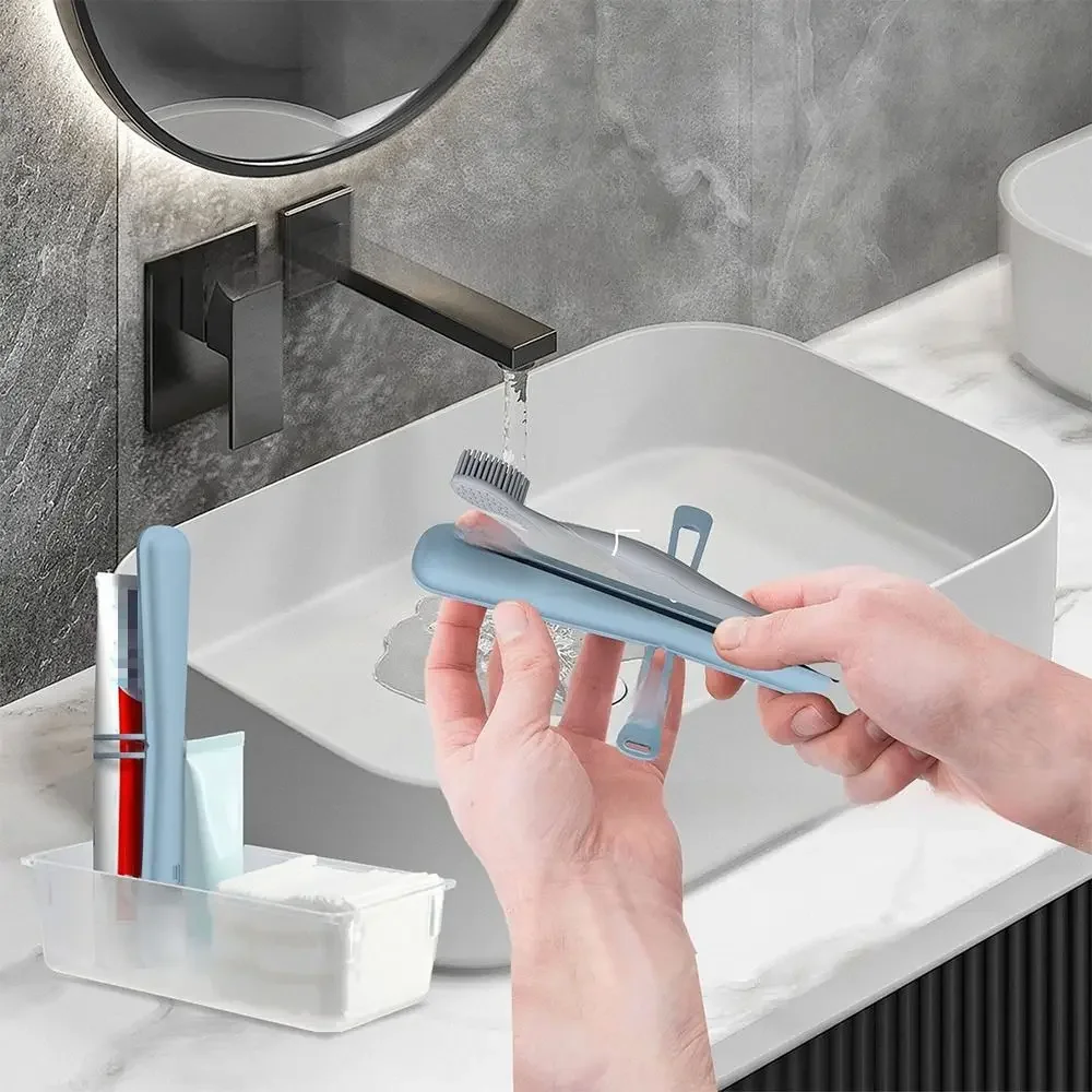 Soft Silicone Toothbrush Cover Breathable Reusable Toothpaste Storage Box Organizer Convenient Toothbrush Protector Case