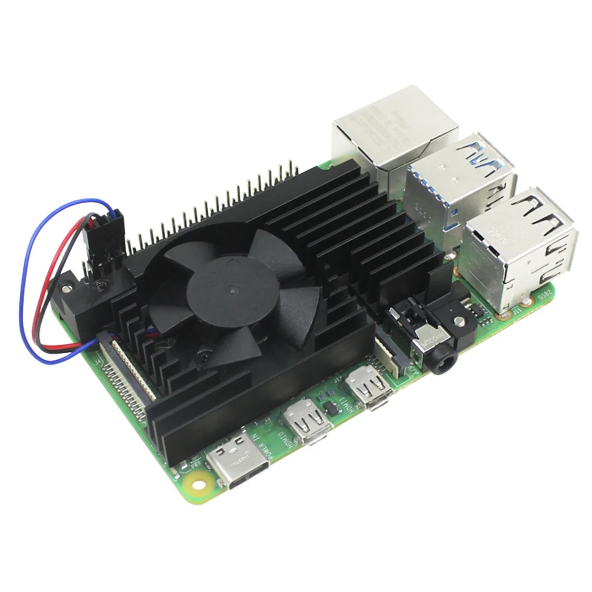 

For Raspberry Pi 4B Development Board Radiator Equipped with 3510 Ultra Silent PWM Speed Regulating Cooling Fan