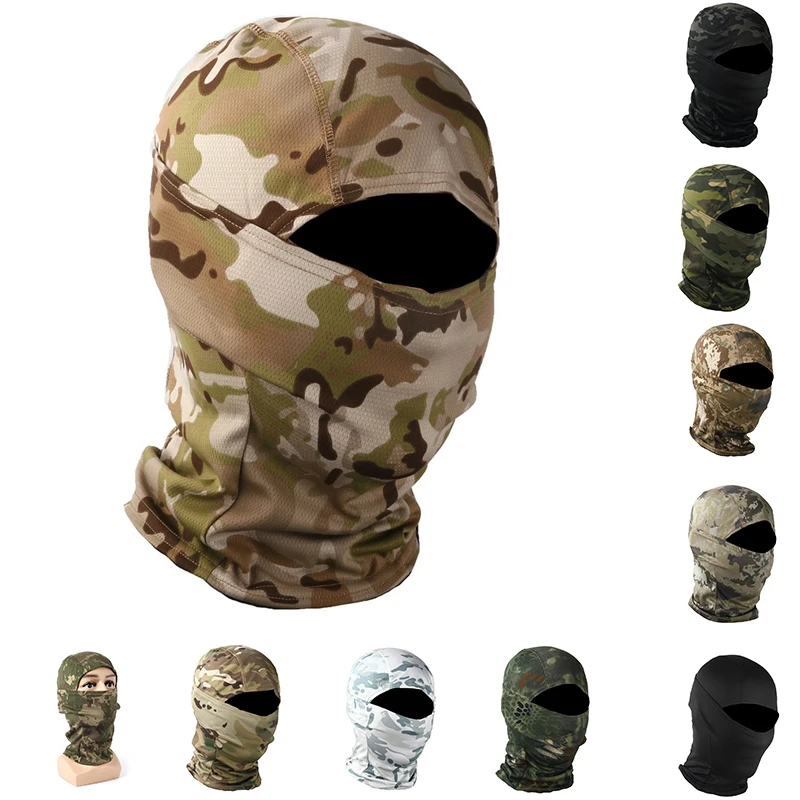 

Multicam Camouflage Balaclava Cap Full Face Shield Cycling Motorcycle Skiing Airsoft Paintball Protection Tactical Military Hat