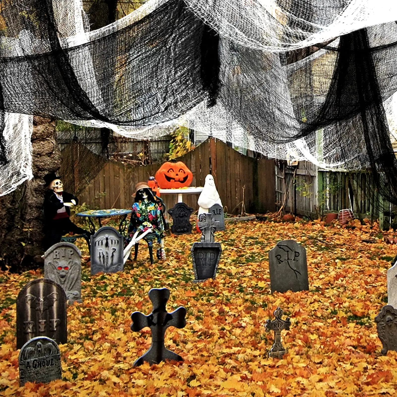 

30×72inch Halloween Black Horror Cloth Spooky Fabric Cloth Halloween Decorations Haunted House Outdoor Hanging Scary Gauze Decor