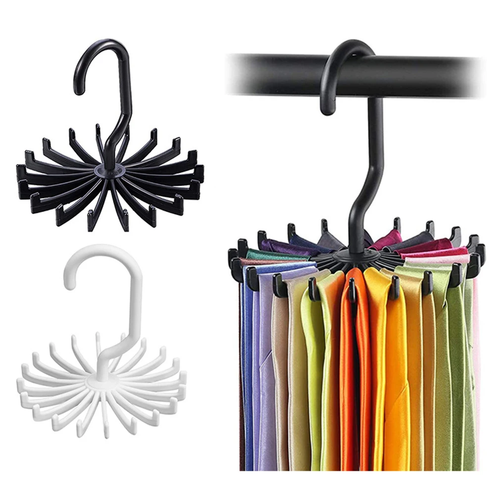 360 Rotatable Hook Holder Tie Belt HangersScarf Holder Closet Home
