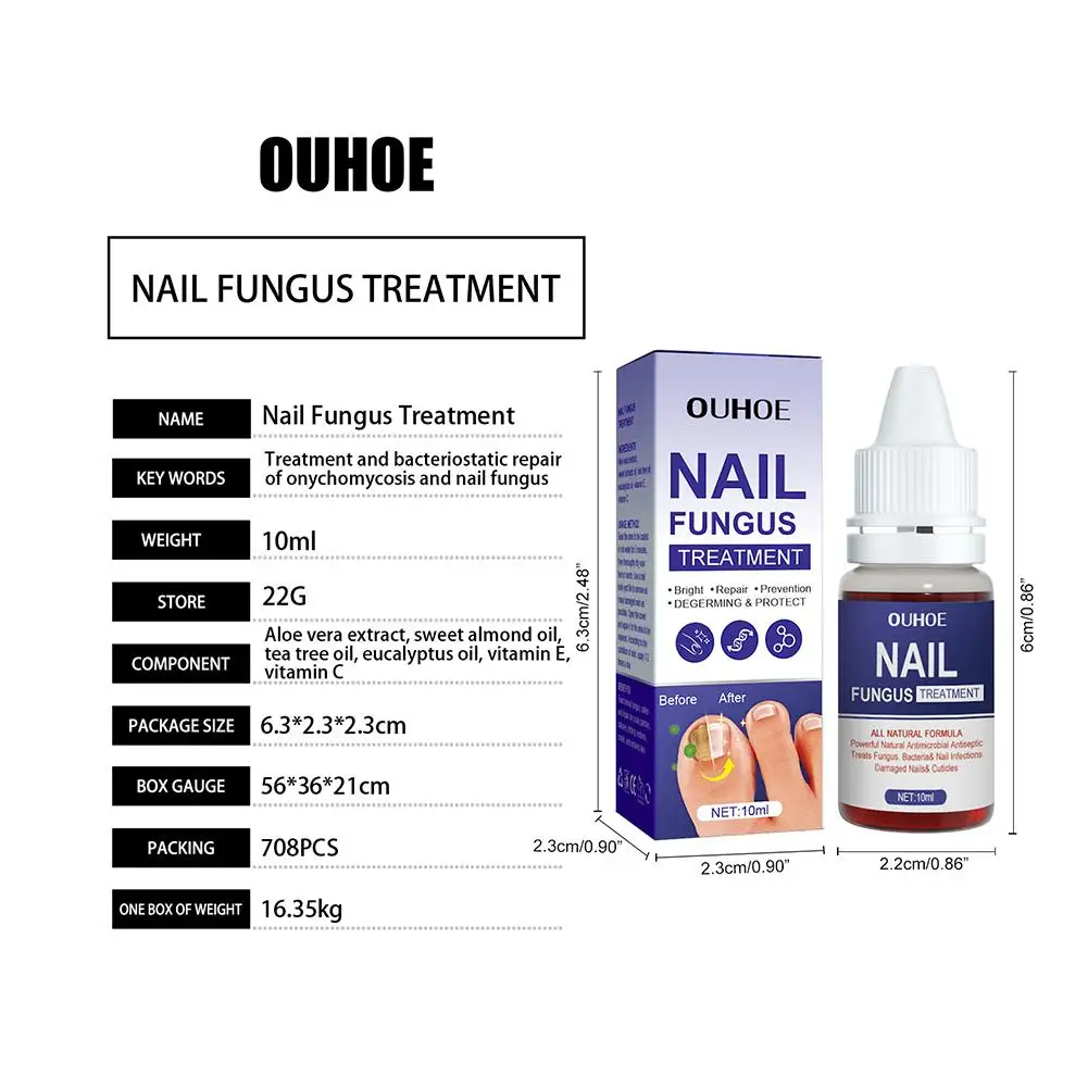 5PCS Nail Fungal Treatment Feet Care Essence Anti Infection Paronychia Onychomycosis Nail Repair Toe Fungus Serum Fungal Removal
