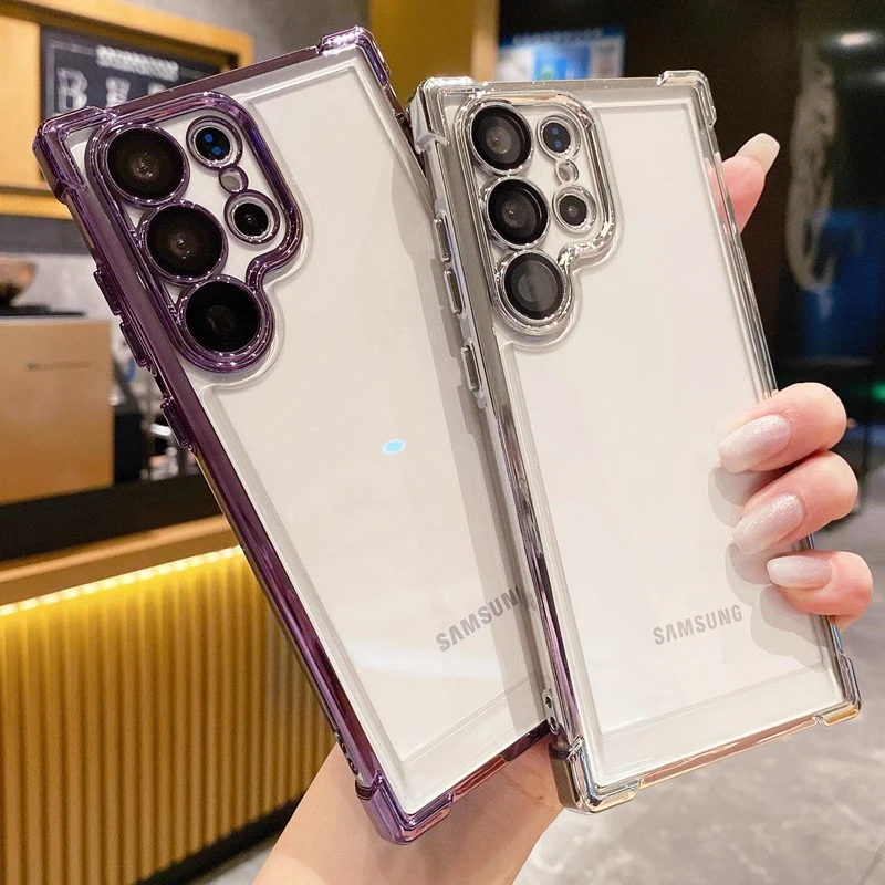 Luxury Glitter Plating Shockproof Silicone Case - Soft & Clear Protective Shell