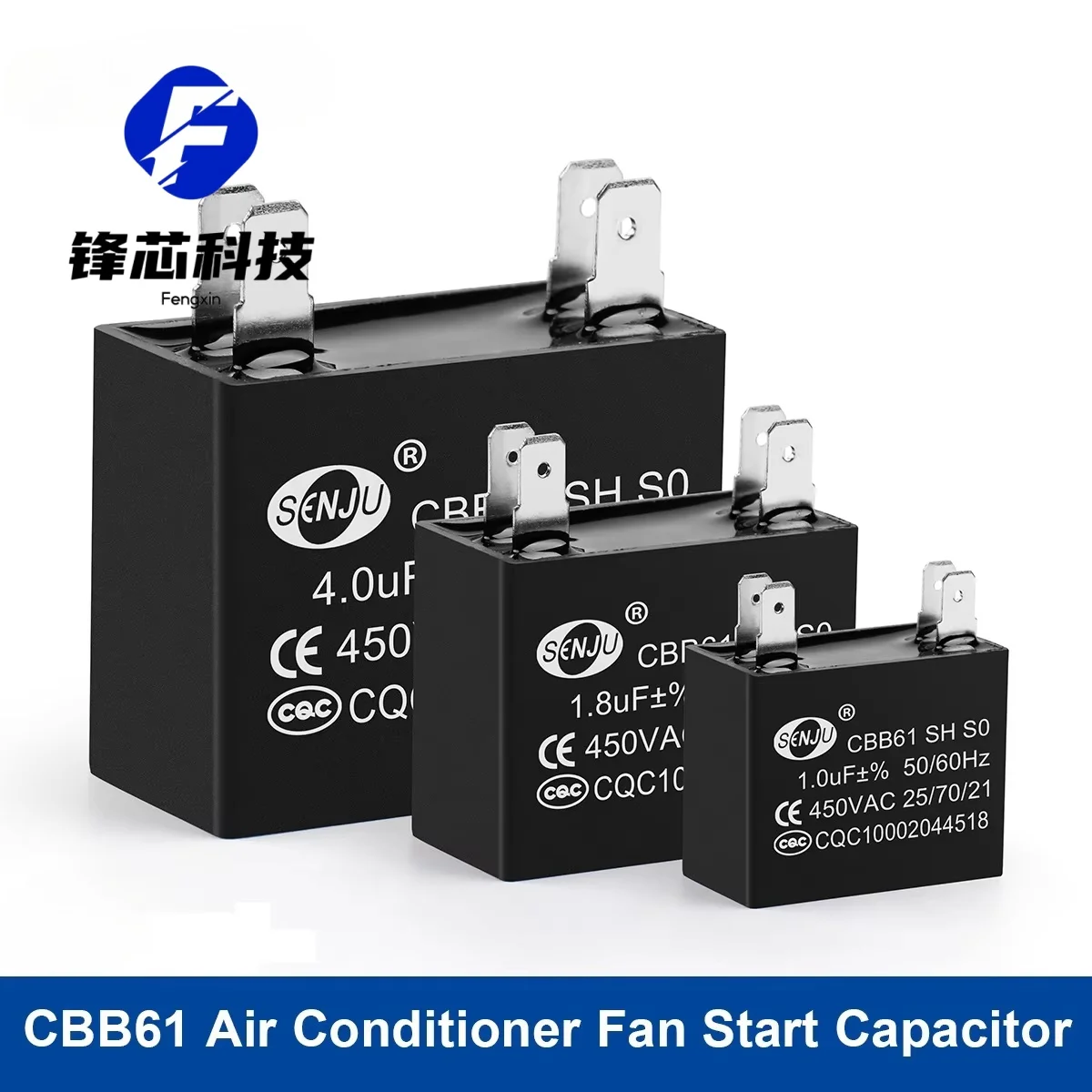 2Pcs CBB61 Air Conditioner External Fan Start Capacitor Motor Run Capacitor 450V 1UF 1.2UF 1.5UF 2UF 2.5UF 3UF 3.5UF 4UF 4.5UF