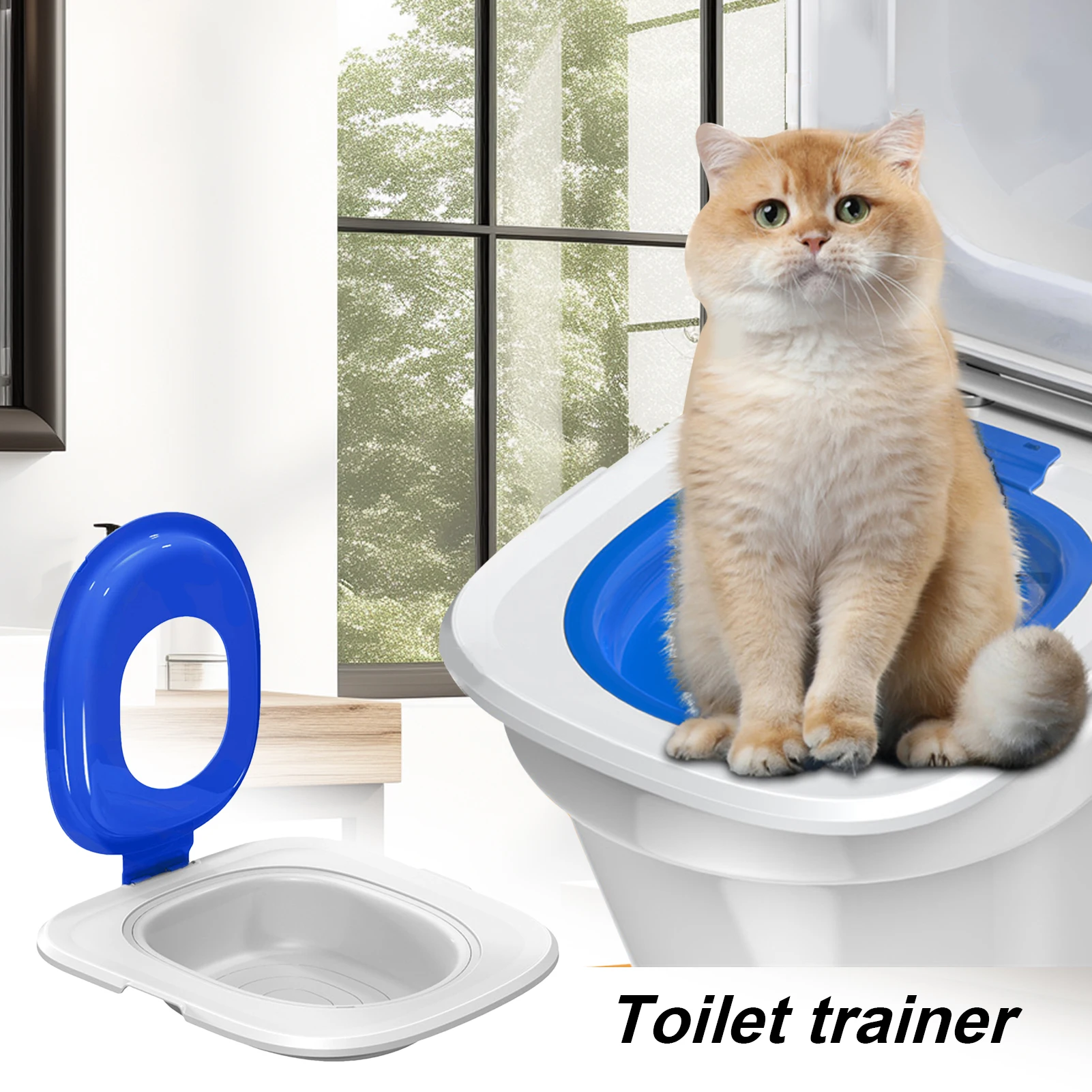 Cat Toilet Training Portable Kitten Litter Tray Pets Potty Train System
