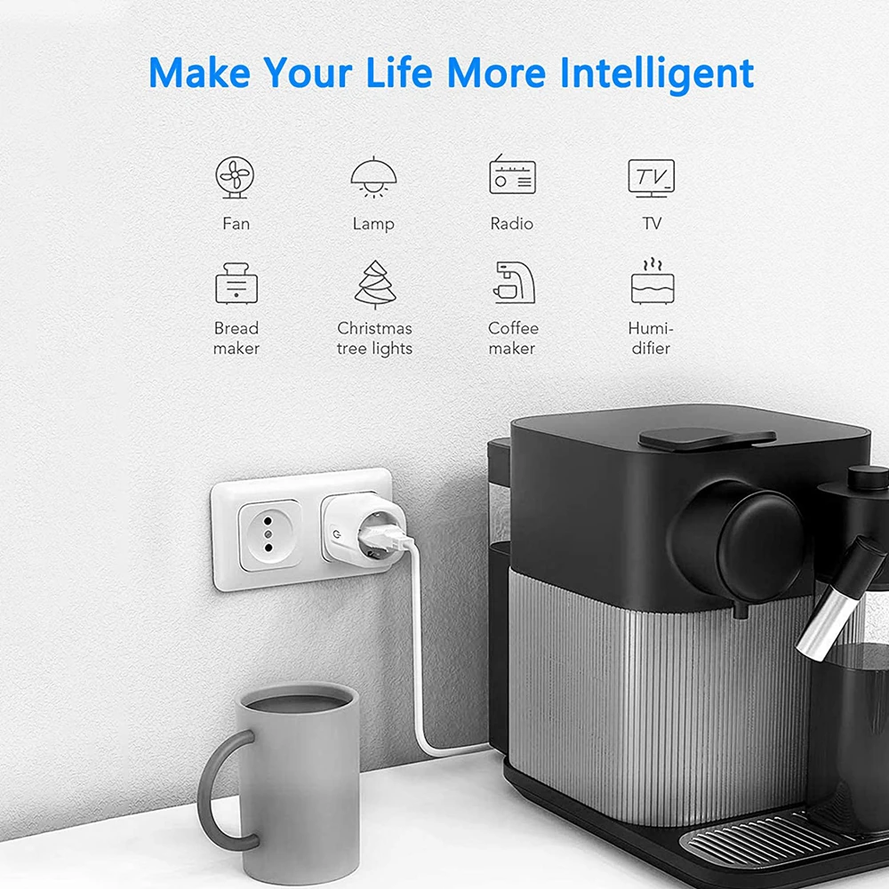Tuya Ʈ WiFi  ÷ 16A EU   Ÿ̹  Smart Life APP   Alexa Google Assistant