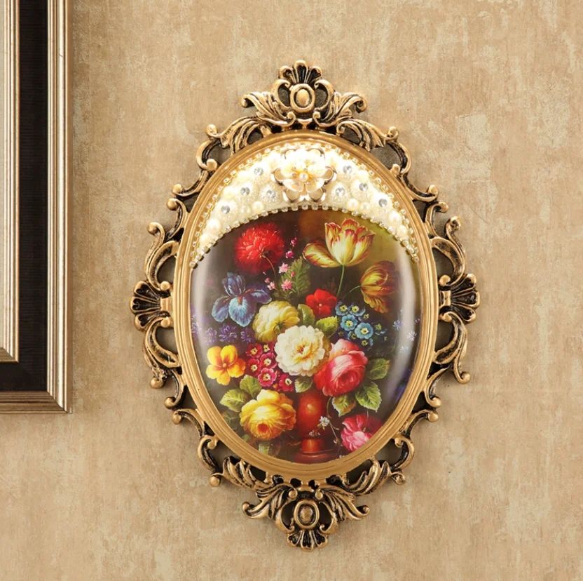 European Resin Wall Mural Decoration Home Livingroom Sofa Background Painting Retro Ornaments Crafts Wedding Gift Art
