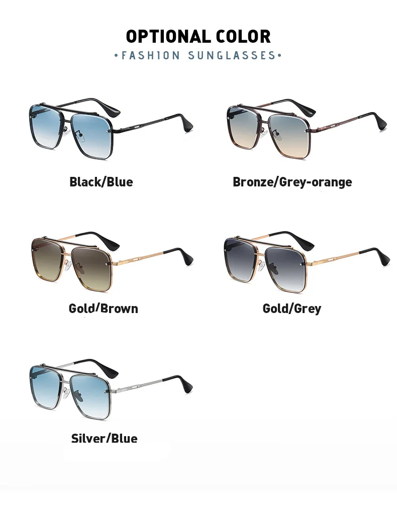 2024 European and American New Gradient Sunglasses Fashion Trend Dazzling Colorful Large Frame Sunglasses Fashion Metal Glasses_voghion.com
