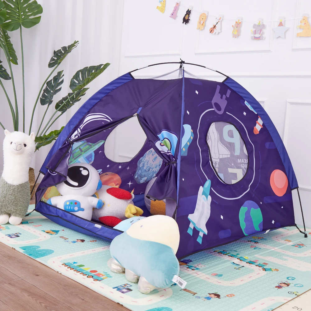 Foldable Folding Children Play House Castle Tent Wigwam Portable Kids Space Planet Rocket Toys Tent  Girls Boy Room Decoration 2