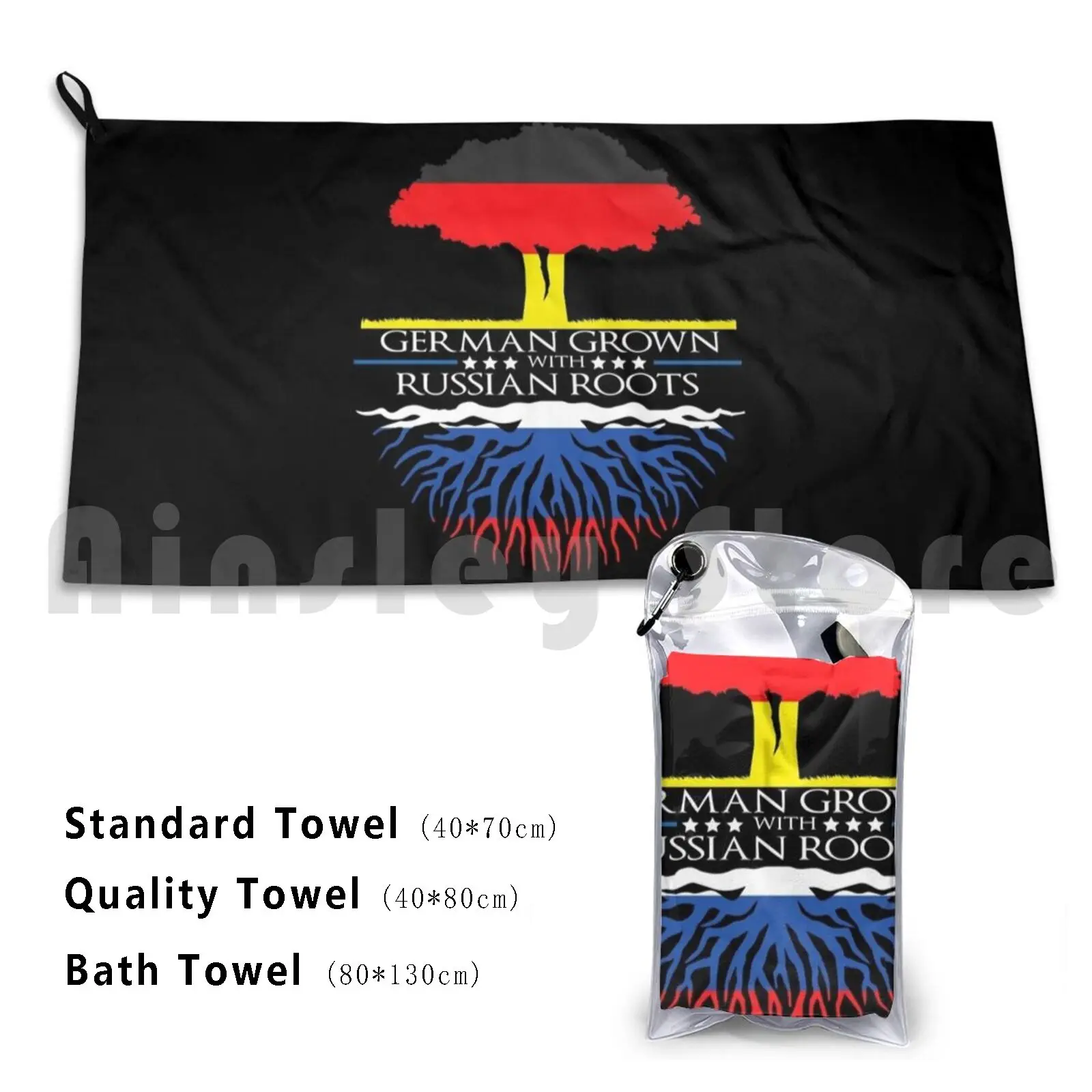 German Grown Russian Germany Russia Caucasian Flag Protective Fabric Custom Towel Bath |