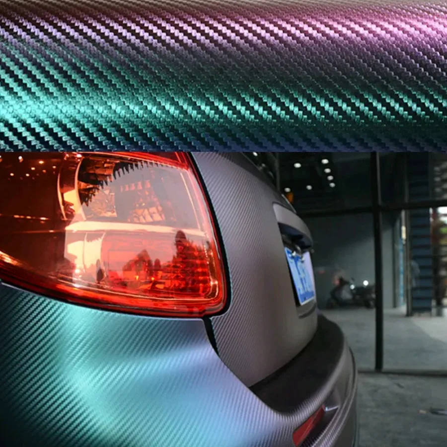 30*100cm Car Body Film Stickers 3D Chameleon Carbon Fiber Vinyl Decoration Decals Custom Accessories for Car Interior Universal