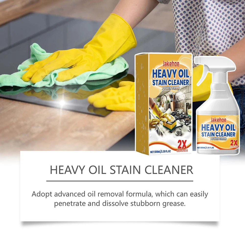 100ml Heavy Oil Cleaner Kitchen Oil Stain Powerful Degreaser Oil Stains Remover Cleaning Grills Oven Home Cooktop Cleaning Spray 6
