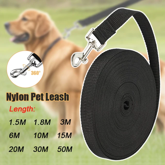 Nylon Dog Leash For Small Big Dogs Outdoor Training Pet Long Traction Rope Belt Puppy Lead Extending 6M 10M 15M 30M 50M Supplies