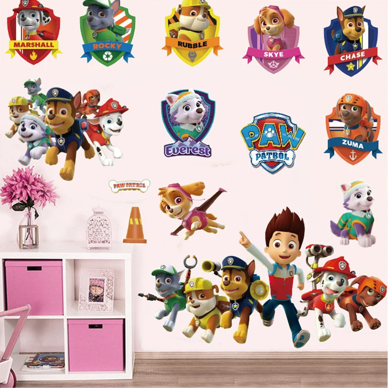 Paw Patrol Stickers Zuma Chase Rubble Rocky Skye Cartoon