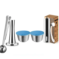 Reusable Silicone Sleeve and Stainless Steel Coffee Capsule Set with Scoop and Tamper (2pcs-Ti-ss-ymq)