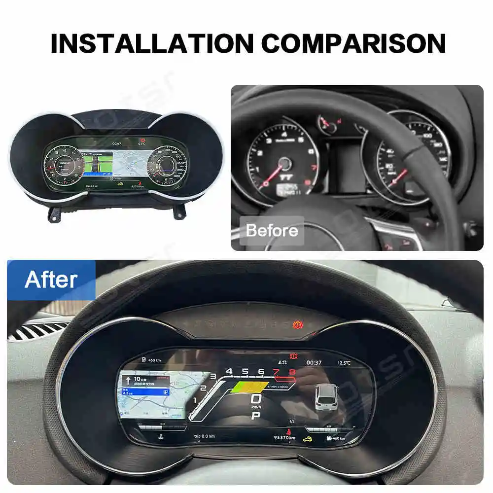 디지털 계기판 가상 조종석 디지털 대시보드 아우디 TT 2008-2014 고해상도 LCD 게이지 업그레이드 액세서리