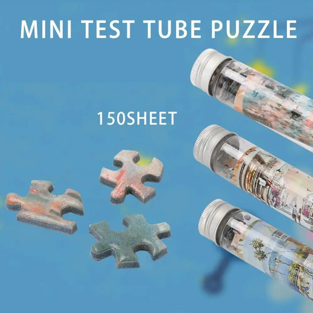 Cartoon Oil Painting Jigsaw Puzzles Mini Test Tube Puzzle Game