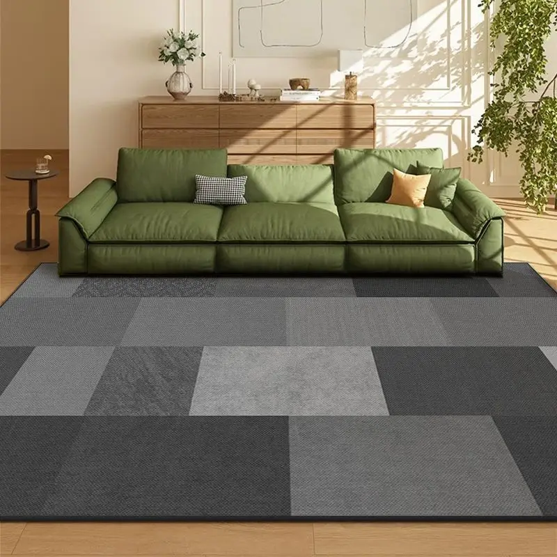 European Green Geometric Decorative Carpet Nordic style Living Room Carpets Light luxury Home Rug Comfortable Soft Bedroom Rugs 3