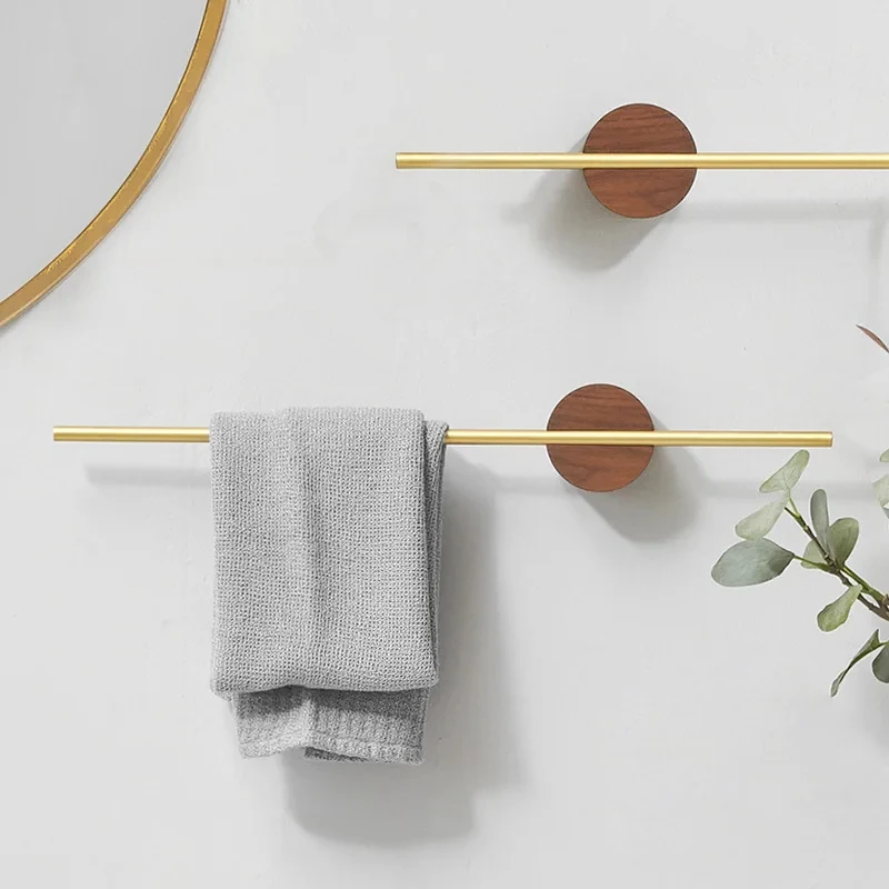 Towel Rack 40/50cm Wood Wall Hanging Bar Bathroom