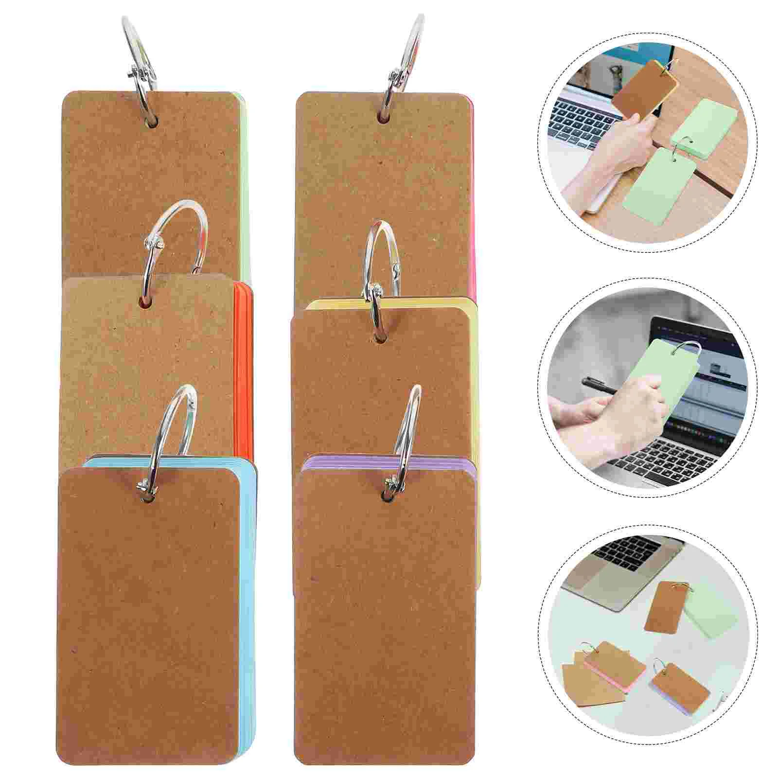 

6 Books Paper Blank Cards Index Note Cards Learning Flash Cards Memo Card for Flash Card Making