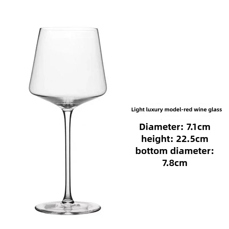 Luxury Square Burgundy Wine Glasses Set, 450ml Premium Crystal Stemware for Red Wine, European Elegant Design Home & Gifts