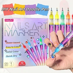 Custom Needle Tube Nail Art Pens - Hand - Drawn Outline & Acrylic Paint Set (PURPLE)