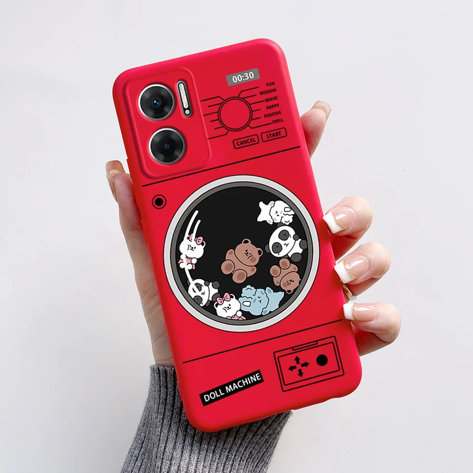 Cute Bear and Frog Cartoon Silicone Soft TPU Phone Case - 6.58 inch