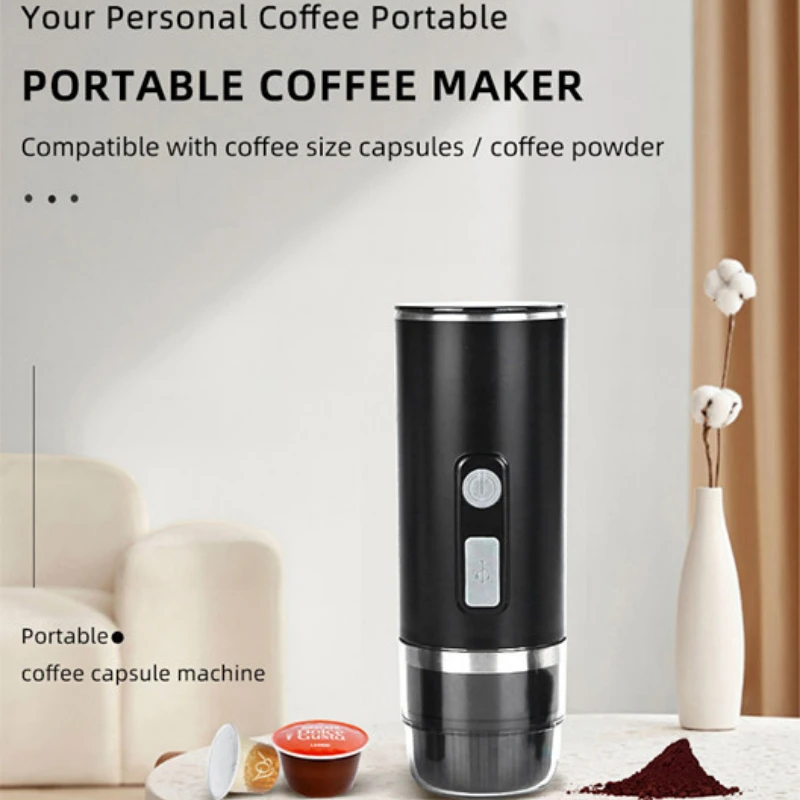 Portable Capsule Coffee Machine High-pressure Wireless Electric Accompanying Coffee Pot Outdoor Capsule Powder 2 in 1