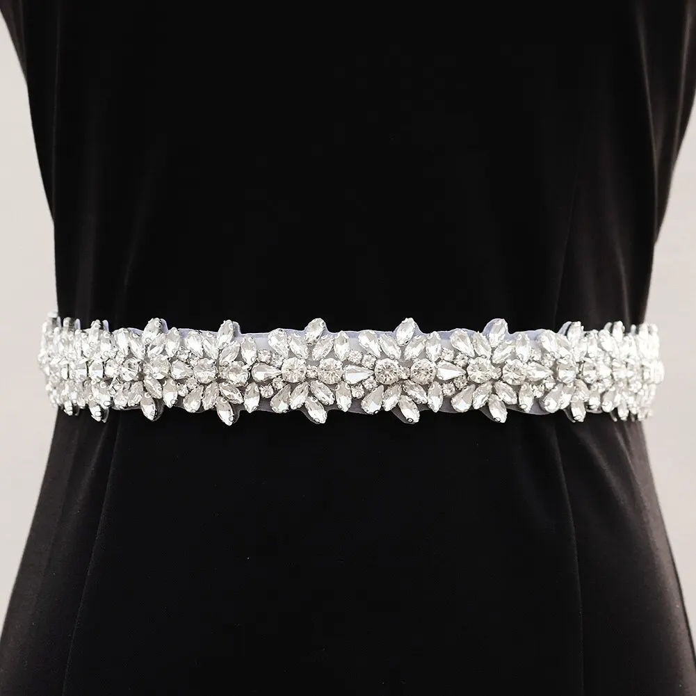RhinestoneEmbellishedBeltDressDressDecorativeElasticBeltLadies