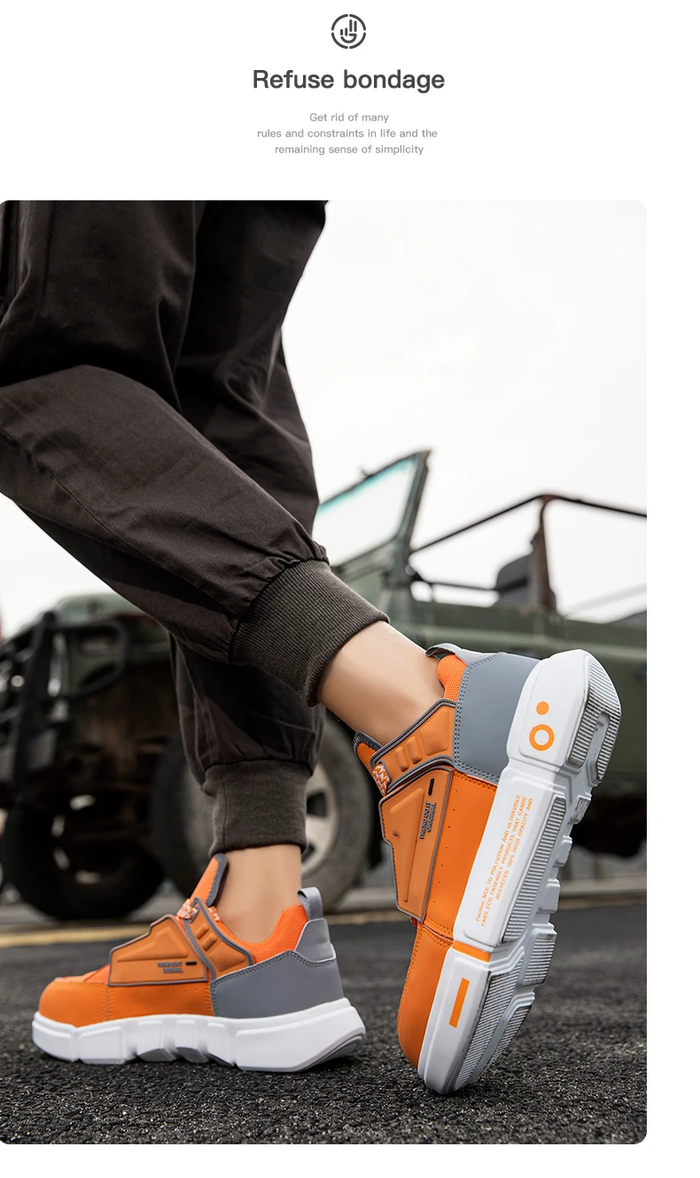 Men’s Sneakers Work Safety Shoes Steel Toe Cap Leather Patchwork Oxford